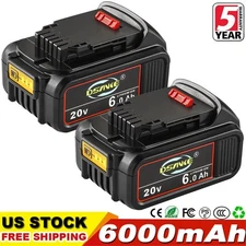 2Pack 6 AH Lithium Ion Battery For DeWalt 20V 20 Volt Max DCB206-2 DCB205 DCB204