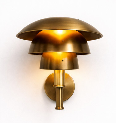 Mid Century Raw Brass Wall Sconce  Handmade Vintage Modern Wall Light Fixture