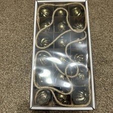 NIB MY TEXAS HOUSE 6 ft GOLD SHATTERPROOF ORNAMENT GARLAND
