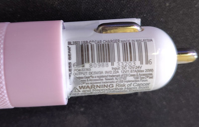 WirelessGear USB-C Car Charger - Pink/White, 5V/9V/12V/24V, BL3503