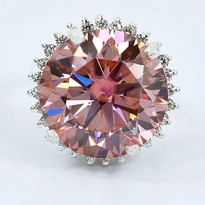 РЕДКОЕ сертифицированное кольцо с одним розовым бриллиантом 20 карат, без тарифов - Изображение 2 из 4