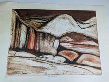 Finger Rock Canyon Mid Century Modern Abstract Print Etching Arizona Southwest