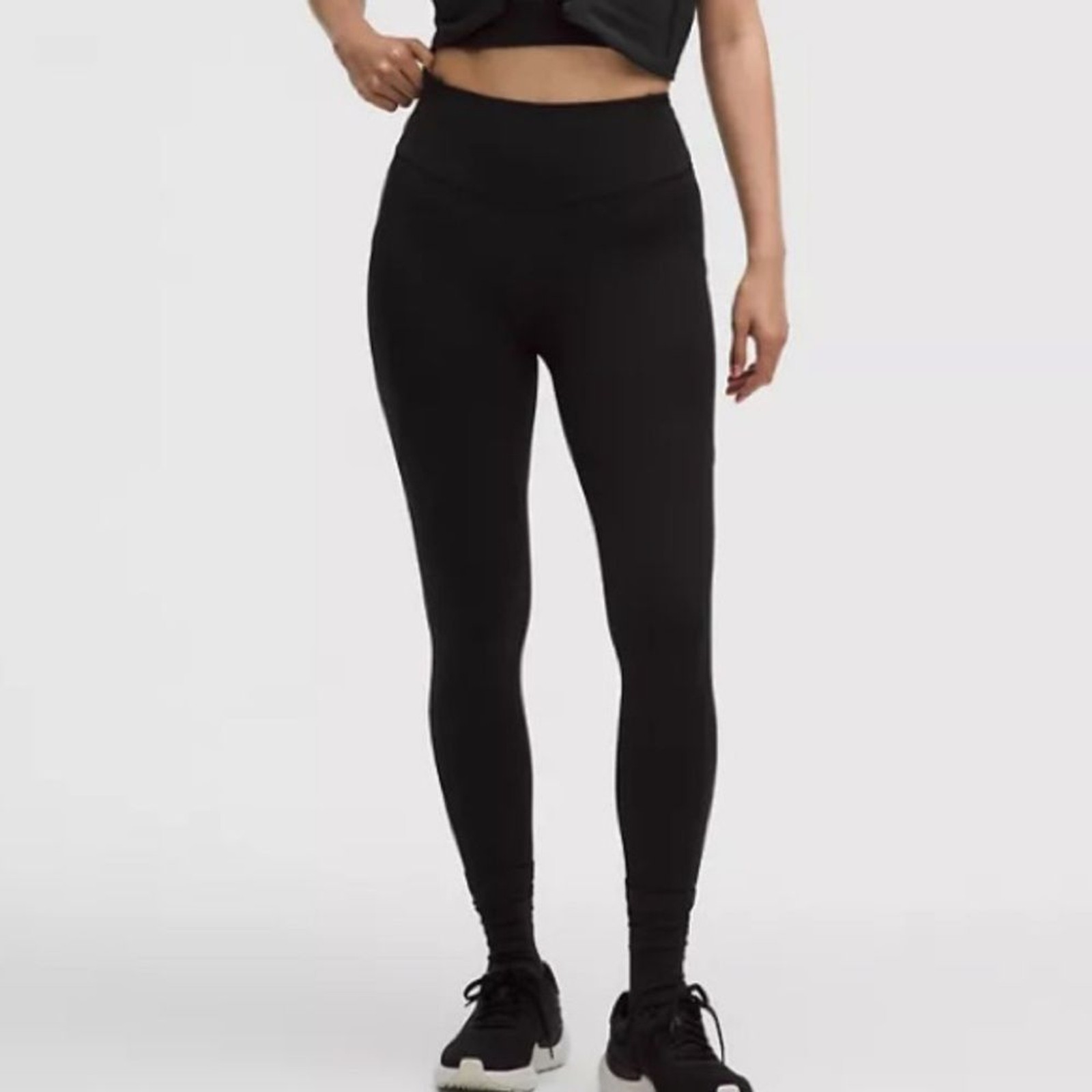 Lululemon Black High Rise Cropped Leggings Pants 8