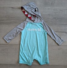 Hurley Shark Bait Rashguard One-Piece Swimsuit Baby Infant Sz 6 Months