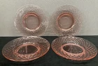 Pink Depression Glass Side Plates 6” Set of 4