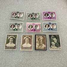 10 USED Mixed Vintage 1950-1960 Belgium Royalty Stamps, Nice Lot- A DEAL- LOOK!