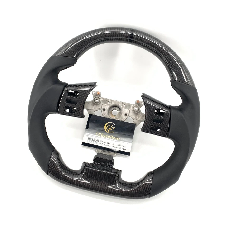 Volante de fibra de carbono real con moldura para Nissan 350Z/Z33 2002-2009 Foto 3 de 4