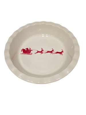 The Bakehouse Ciroa Pie Plate Santa Christmas Holiday 10½'' Diameter  2'' Deep