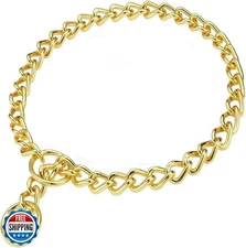 Dog Chain Collars, Metal Choke Link Dog Collar Choker Training Heavy Duty Sli