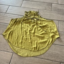 Free People Silky Ruched Olive Green Spaghetti Strap Tank Medium 246 