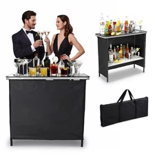 InstaHibit EZ GO Portable Bar Table Shimmer Decor w/ Carry Bag Tradeshow Party