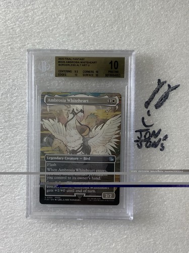 BGS 10 Pristine Ambrosia Whiteheart Borderless FINAL FANTASY Graded Commander