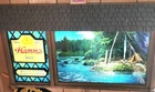 VINTAGE 1960s HAMM'S BEER SCENE-O-RAMA MOTION SIGN,  W/ WATERFALL CAMP CAMPFIRE