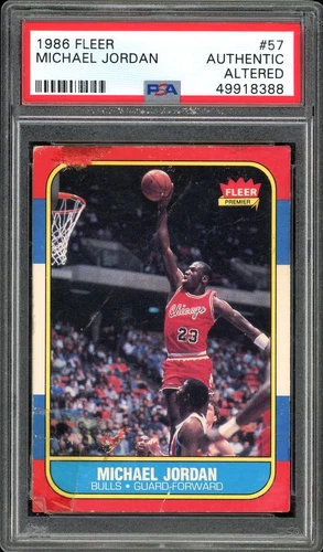 1986 Fleer Michael Jordan Rookie Card RC #57 - Certified PSA Authentic Altered