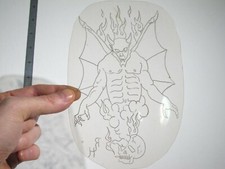 vtg 1960s 1970s Tattoo acetate stencil Conjured Devil signed DD3