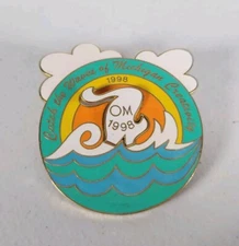 1998 Michigan Odyssey Of The Mind OM OotM Catch The Waves Pin Pinback Button