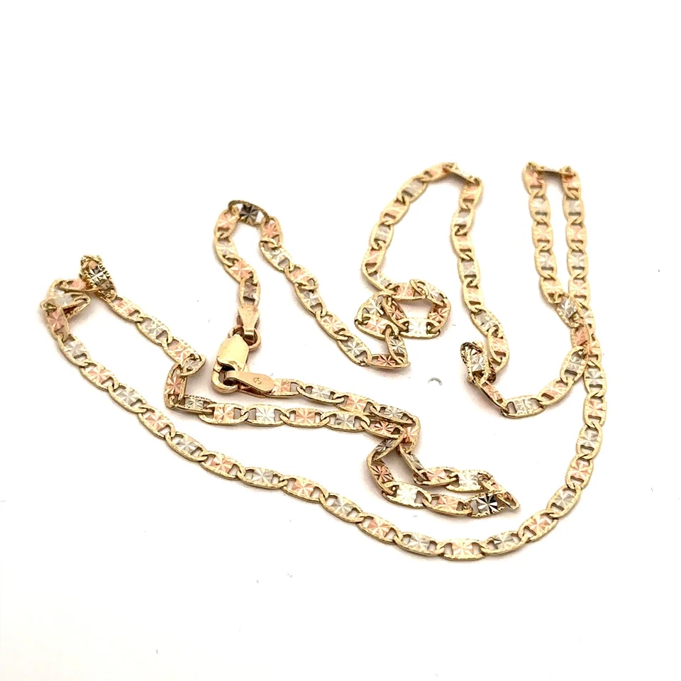 Collar Valentino Oro Multicolor 14KT 20 pulgadas 4,6 g 2,4 mm Foto 3 de 4