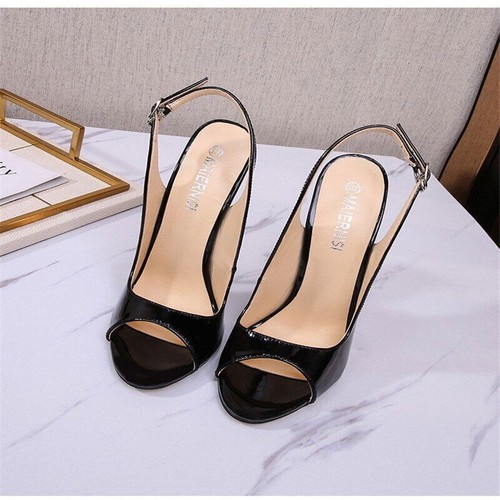 Women 16Cm Super High Heel Sandals Sexy Open Toe Stiletto Slingback Shoes Size - Picture 18 of 22