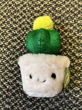 FAO Schwarz Sparklers Yellow Ball Green Cactus Plush 7" Stuffed Toy Soft Glitter