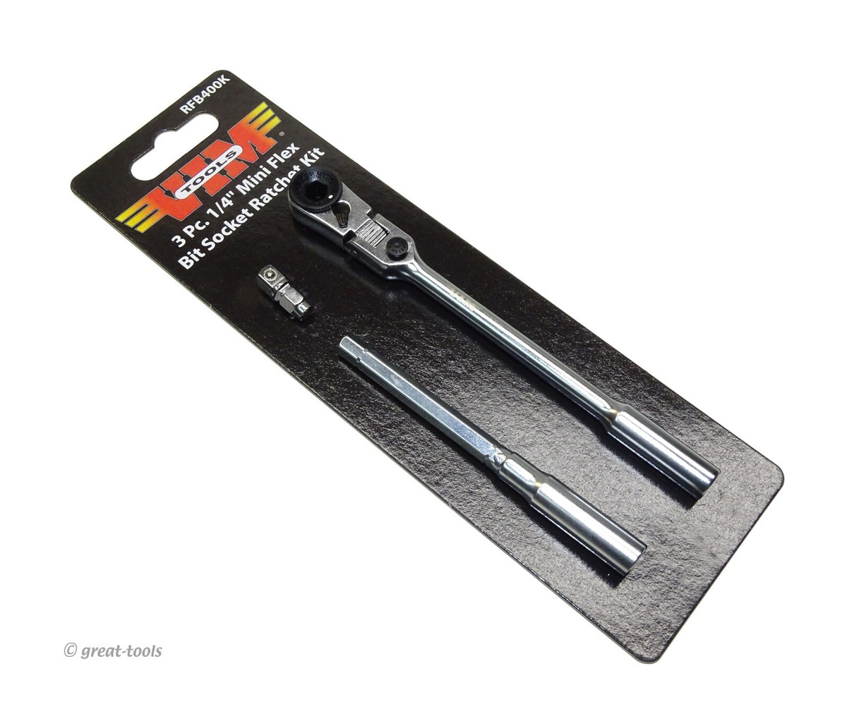 1/4 In, 3/8 In. Drive Long-Reach Dual Flex Head Ratchet