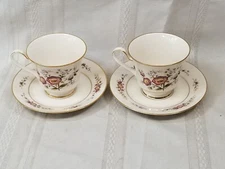 2 Noritake China Tea Cup & Saucers Asian Song