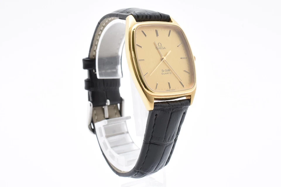 Vintage [N MINT w/New Belt] OMEGA De Ville Cal.1336 Push Quartz Gold Men’s Watch - Image 4 of 4