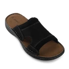 Mens Leather Slide Sandals Casual Comfort Outdoor Slip-on Slide Sandal Shoe