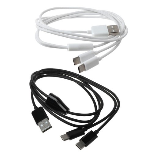 2 In 1 USB Cable Phone Charger Splitter Wire Data Sync for Type C Devices - 第 2/10 張圖片