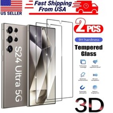 Samsung S24 S23 S22 S21 Ultra FE Plus S20 Full Tempered Glass Screen Protector