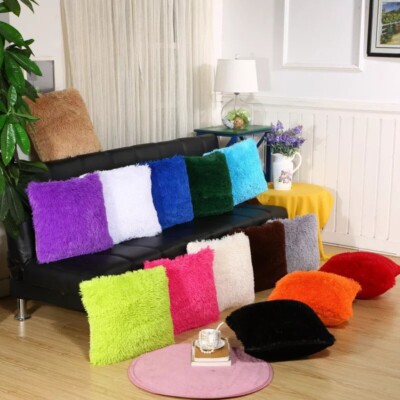 40 cm x 40 cm Flauschig Faux Weich Plüsch Kissenhülle Bezug Kissen Zuhause Bett Sofa Dekor
