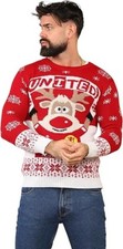 kraftd Mens Christmas Jumper Acrylic Xmas Sweater Crew Neck Festive Jumpers