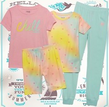 Hurley Girls Surf Apparel 4pc. Pajama Sleepwear Set Size 4