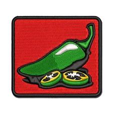Jalapeno Hot Pepper with Seeds Multi-Color Embroidered Iron-On Patch Applique
