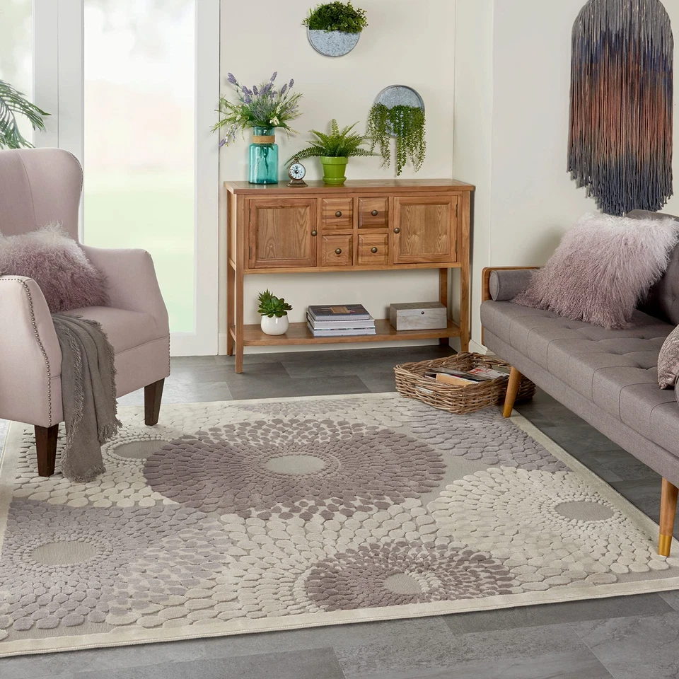 Nourison Graphic Illusions Mid-century Grey 6'7" x SQUARE Area -Rug, Easy - Image 4 of 4