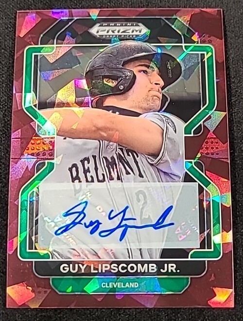 Guy Lipscomb Jr 2022 Panini Prizm Draft AUTO #/12 BURGUNDY CRACKED ICE ...