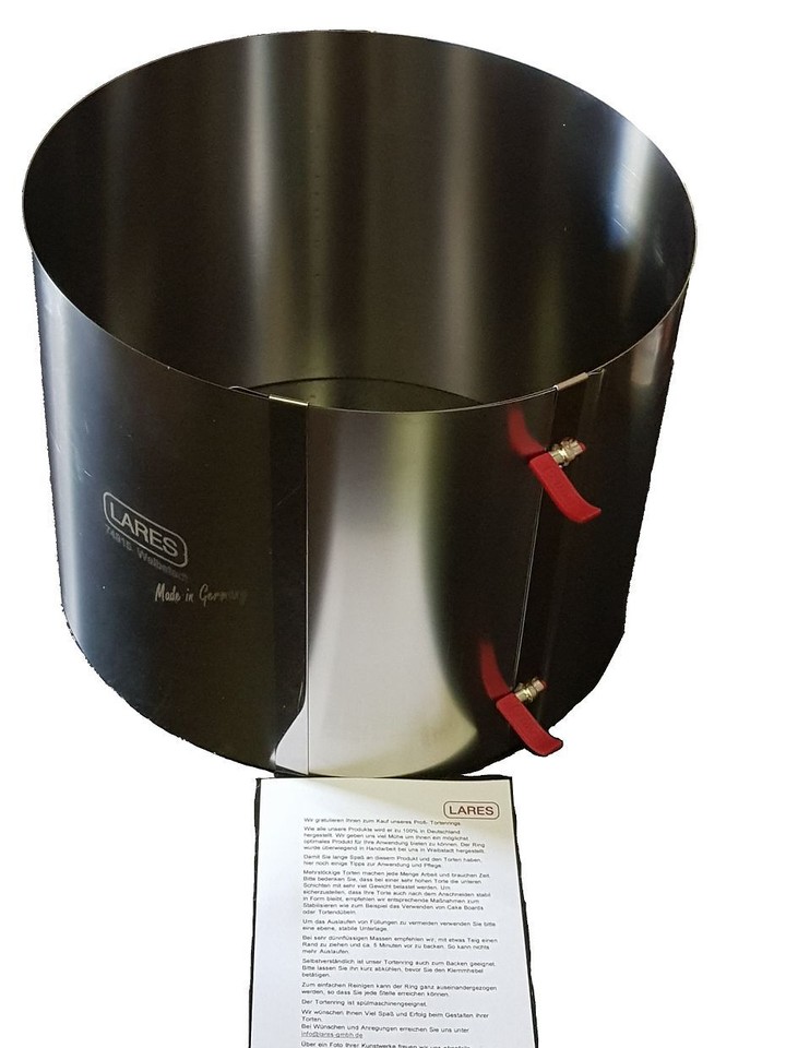 Cake Ring Metal 20 cm High Adjustable with 2 Clamping Levers Cake LARES ...