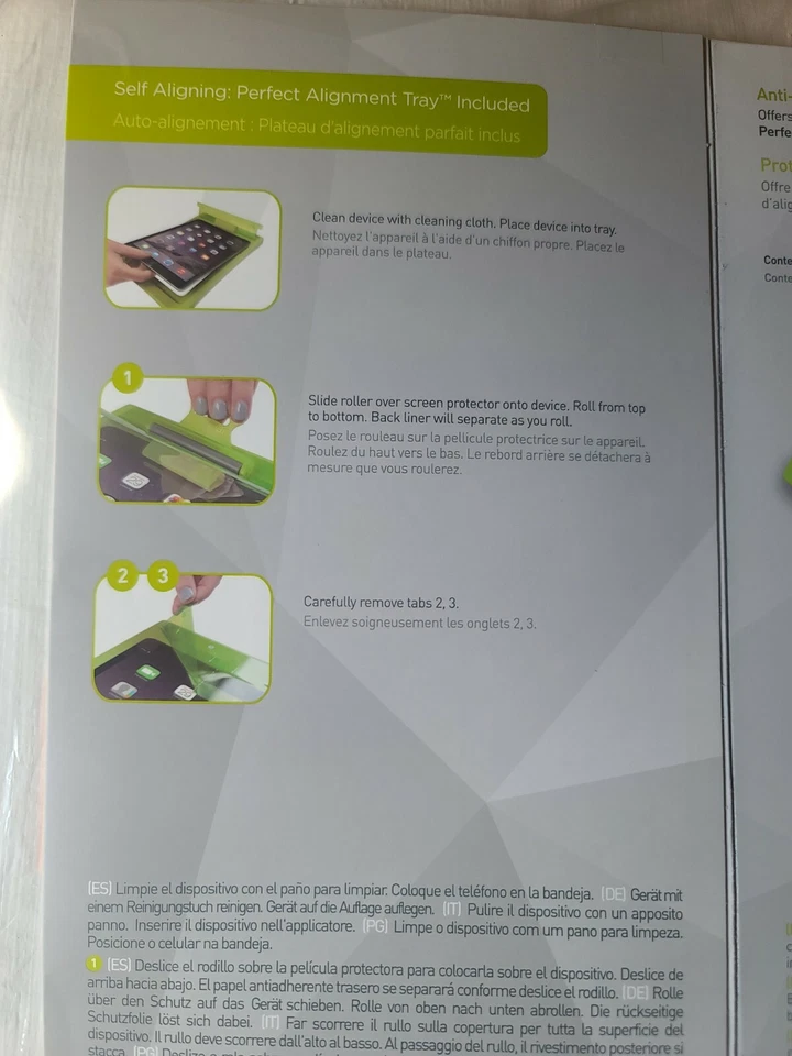 PUREGEAR Puretek 滚动屏幕保护膜套件 AF 适用于苹果 iPAD 迷你 1 2 3 GS — 第 2/4 张图片