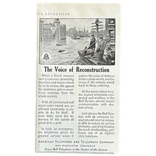 1913 AT and T PRINT AD Bell Telephone System The Voice of Reconstruction Flood