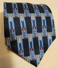 All Silk Mark Alexander Men's Blue Necktie Tie Made In USA