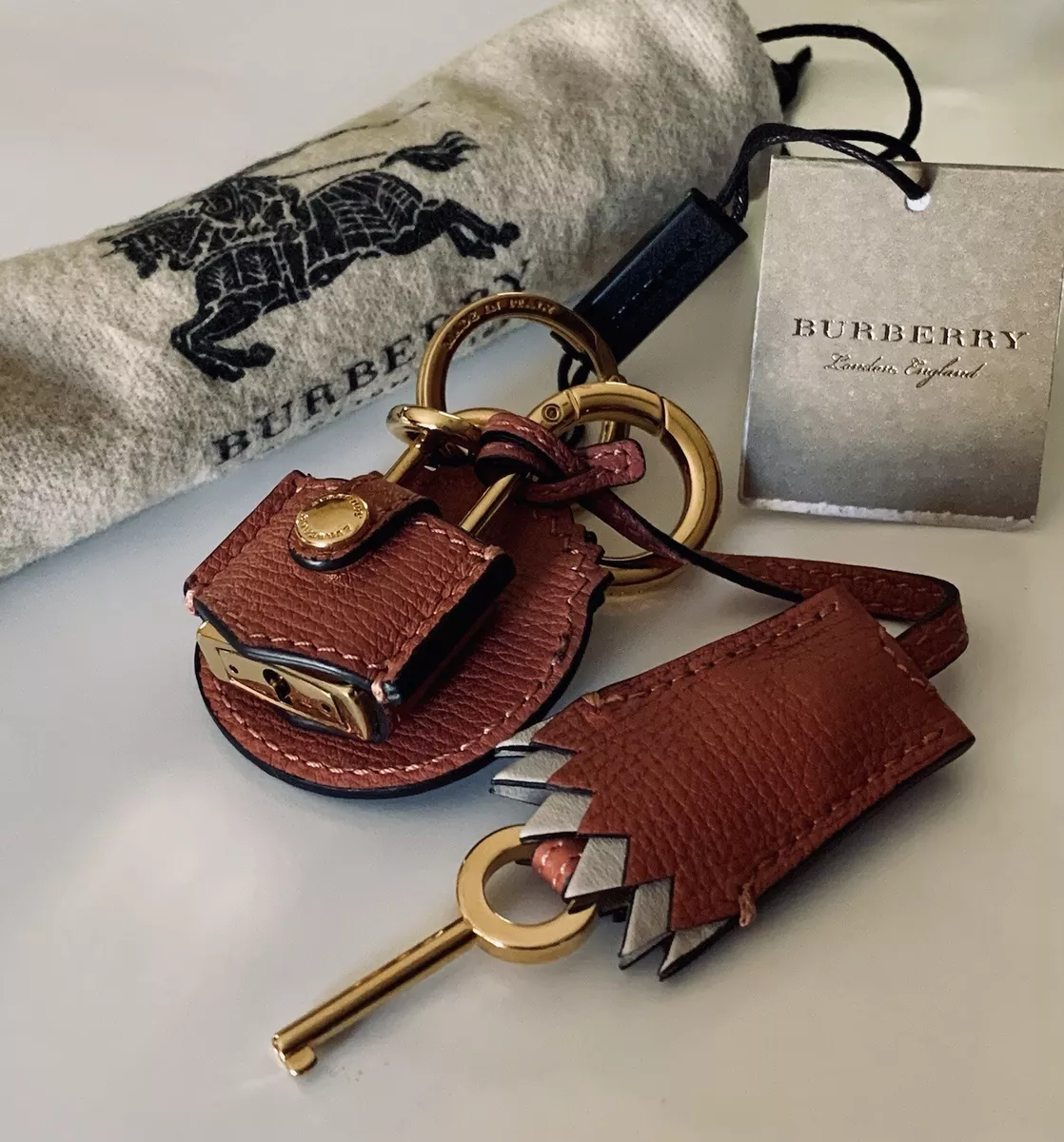 burberry leather keychain