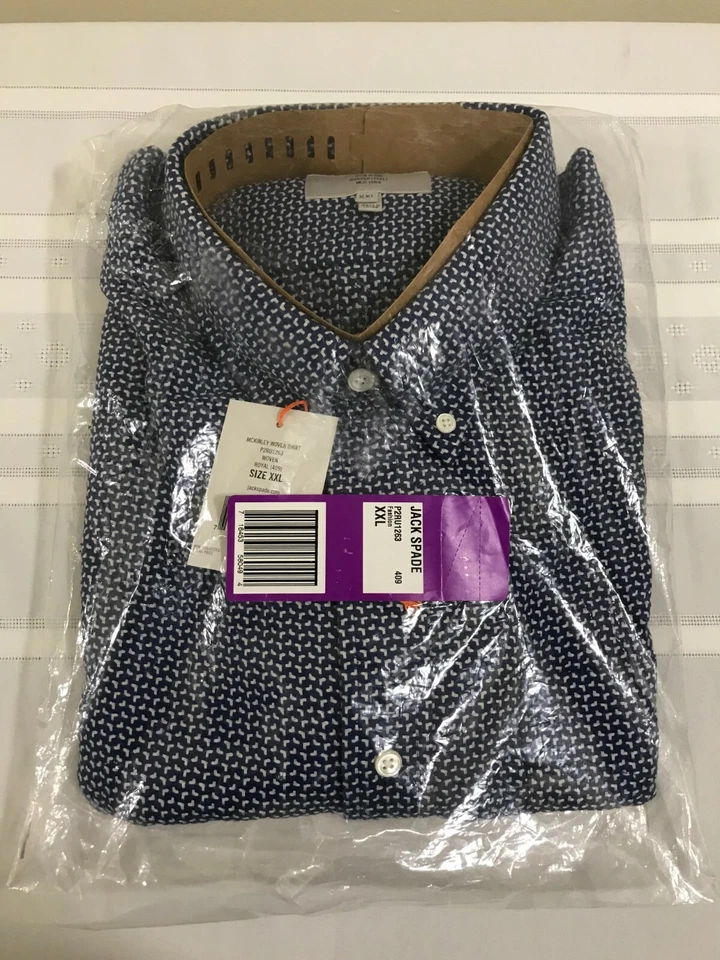 Jack Spade Royal New Men's Casual Button-Down LS Shirt XXL - Image 3 of 4