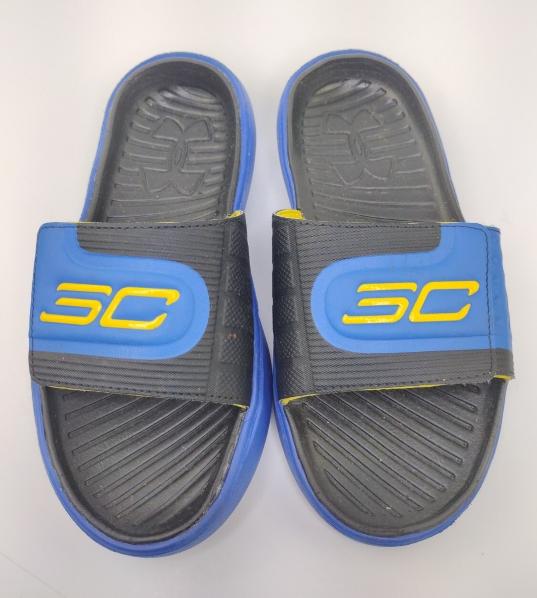 Under Armour Steph Curry IV Slides UA Golden State Warriors Kids Size 3Y  GUC