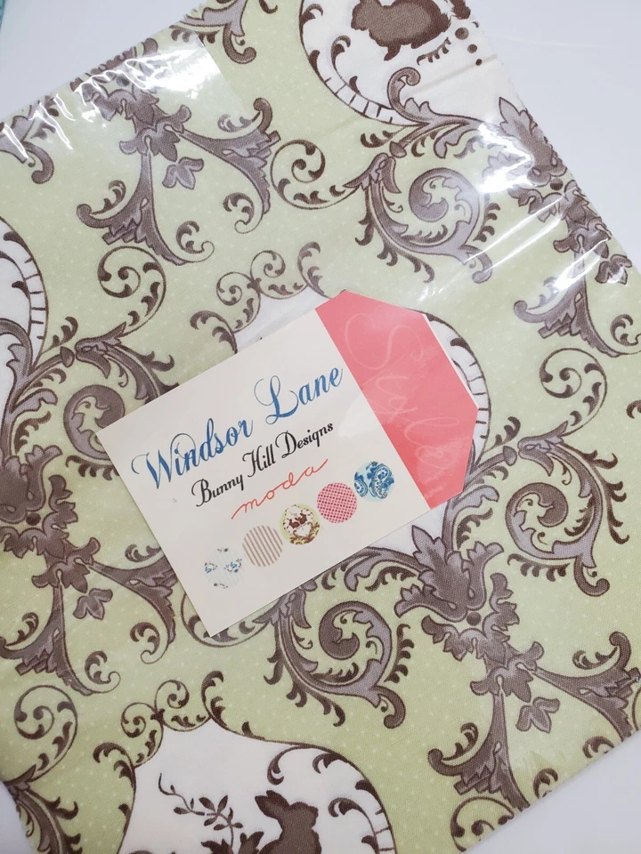 Bunny Hill Designs Windsor Lane Moda Layer Cake Baby 20 Pcs Green Sew Quilt NEW - Image 2 of 3