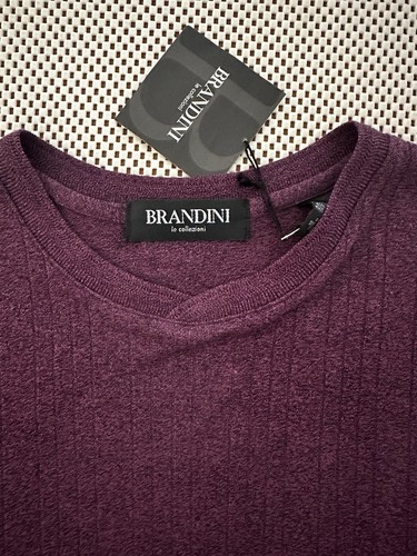 Brandini Mens Short Sleeve Knit Ribbed Crewneck Shirt Size X Large Soft Macys - Picture 3 of 7