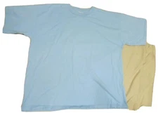 Vintage T-Shirt 90s Blank Single Stitch Blue Tee shirt TAG CUT OFF 2XL 50-52