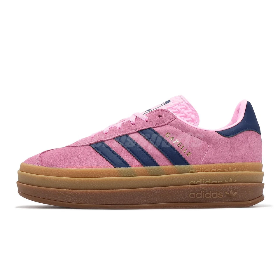 adidas Originals Gazelle Bold W Pink Navy Gum Women Platform Casual Shoes H06122 - Immagine 2 di 4