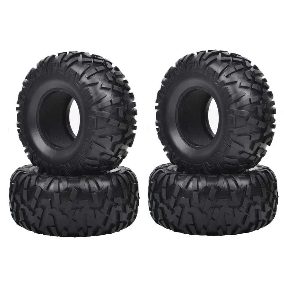 4Pc RC Rubber F/R Tires Set Für Tamiya Chassis BlackFoot Monster beetle Tyre ORV - Bild 2 von 4