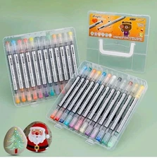 Acrylic Paint Markers 48 Colors Acrylic Marker Pens for Rock, Glass, Canvas, Met