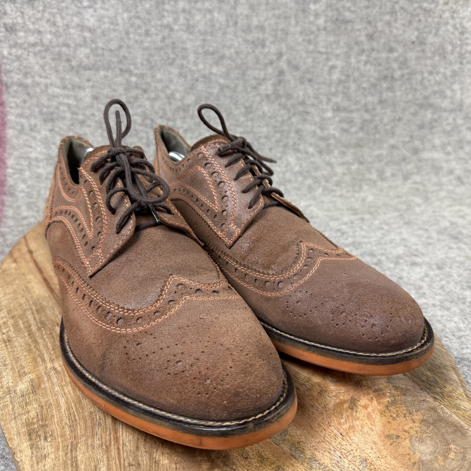 SAOLA Scarpe eleganti Donald Pliner Emeri 120 Oxford a coda di rondine da uomo taglia 11 5 scamosciate brogue