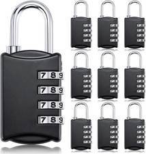 10 Packs Combination Lock for Locker Long Shackle Combination Lockers 4 Digit Co